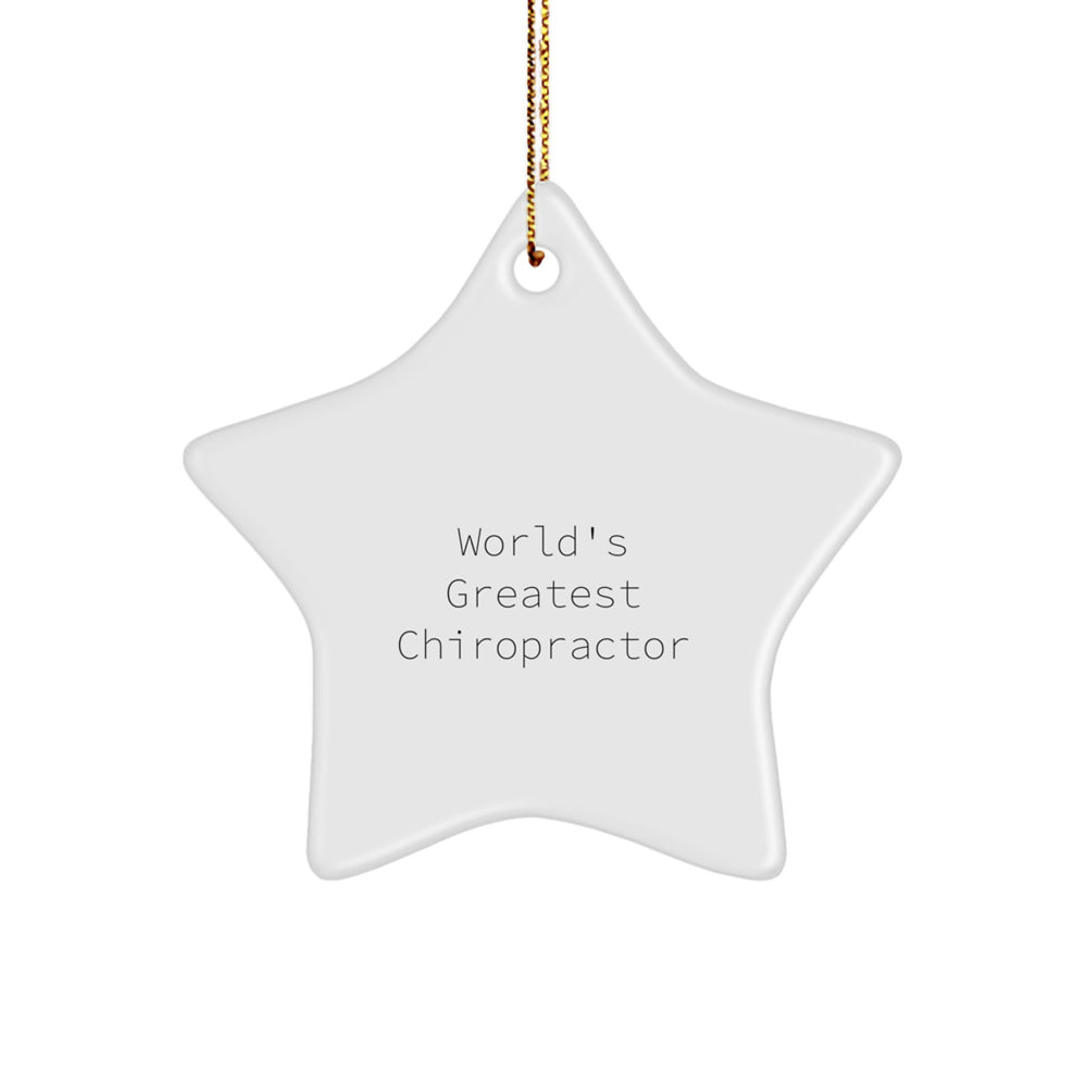 Chiropractor Gifts from Friends and Family - 'World's Greatest Chiropractor' Star Ornament for Christmas - Image 1