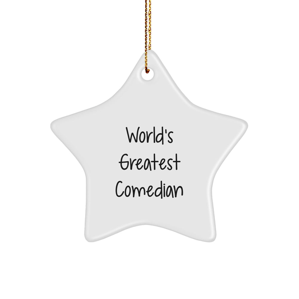 Funny Comedian Gifts from Friends - World's Greatest Comedian Star Ornament, Christmas Unique Gifts for Comedians - Image 1