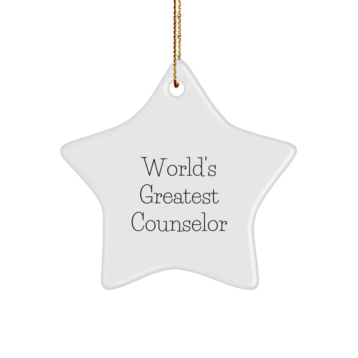 Funny Counselor Gifts from Women for Christmas Unique Star Ornaments, 'World's Greatest Counselor', Star Shaped Decorations - Image 1