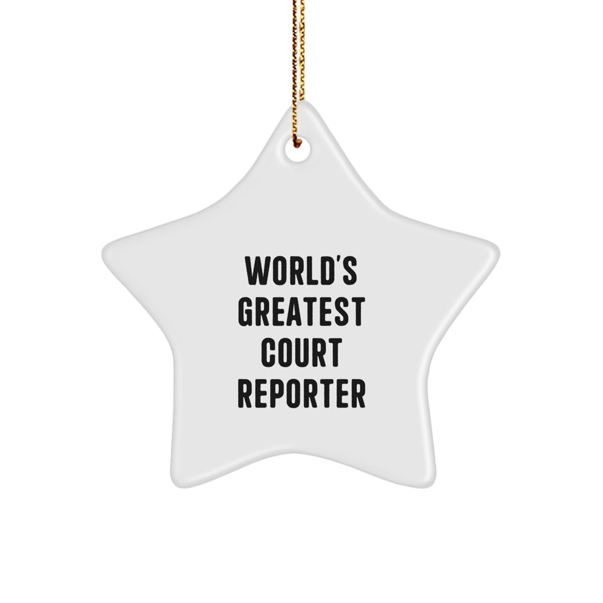 World's Greatest Court Reporter Star Ornament, Funny Gifts from Friends for Court Reporter, Unique Christmas Unique Gifts - Image 1