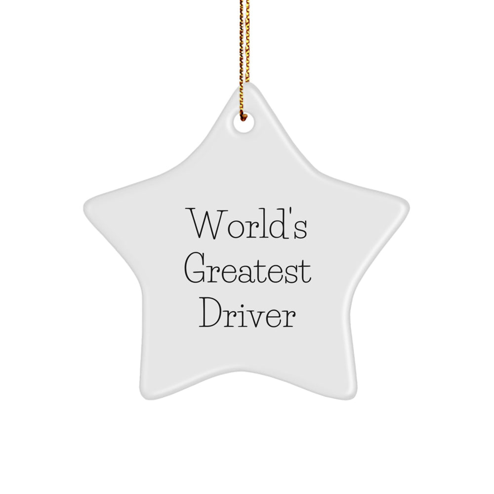 World's Greatest Driver Star Ornament, Funny Gift for Driver, Christmas Unique Gifts from Family and Friends - Image 1