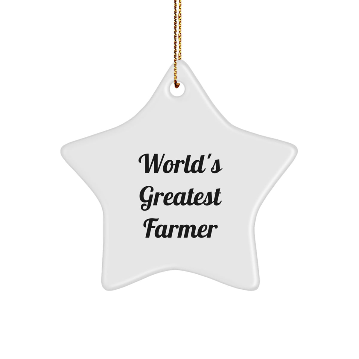 Funny Farmer Gifts from Friends for the World's Greatest Farmer Star Ornament, Christmas Unique Gifts - Image 1