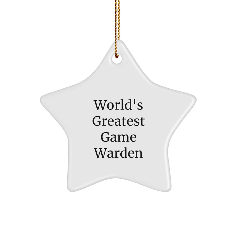 Funny Game Warden Star Ornament, World's Greatest, Christmas Unique Gifts from Men to Women, Friends, or Coworkers for Game Wardens - Image 1